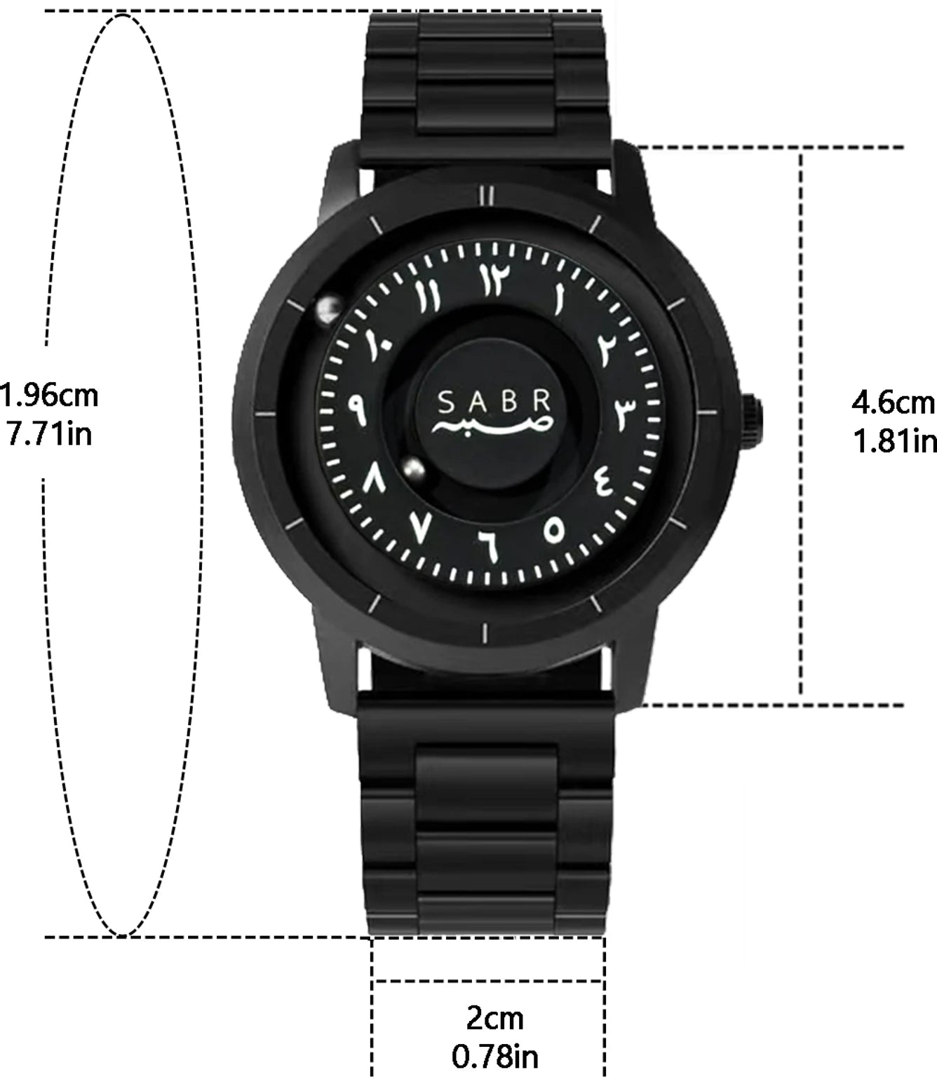 S@BR Luxury Men Magnetic Arabic Numeral Watch For Men Analog Watch - For Men Magnetic Black Arabic Dial with Rotating Disc Watch For Men