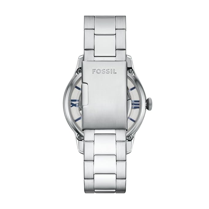 Fo$sil Men Townsman Silver Automatic Stainless Steel Analogue Watch