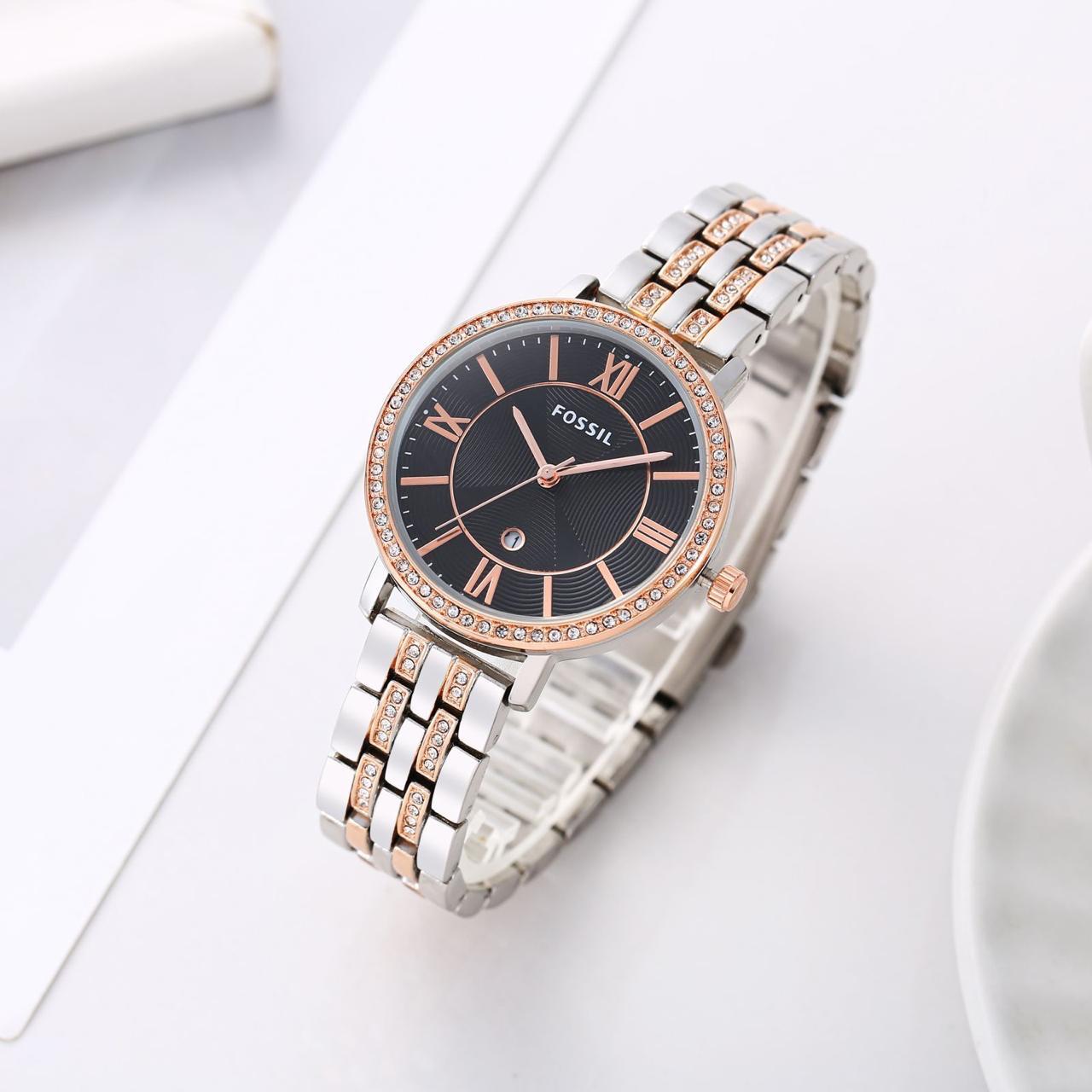 F_ssil Jacqueline Analog Black Dial Women's Watch