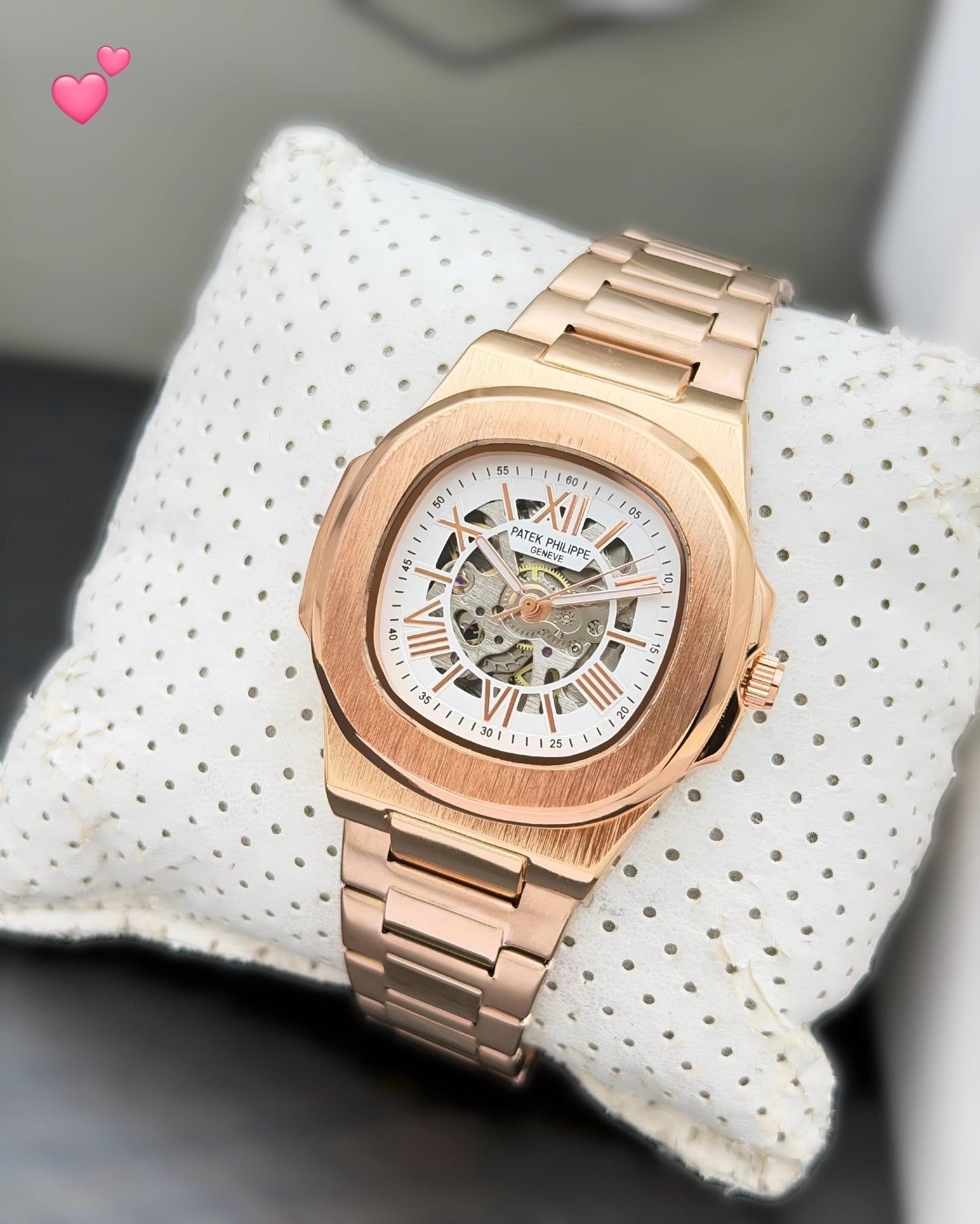 Pat_k Phili_pe Nautilus, specifically in a Rose Gold Skeleton