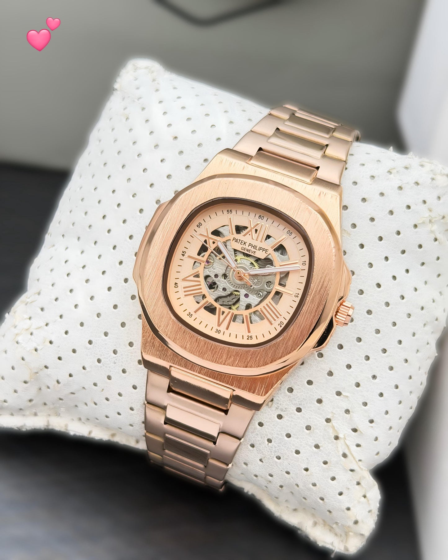 Pat_k Phili_pe Nautilus, specifically in a Full Rose Gold Skeleton