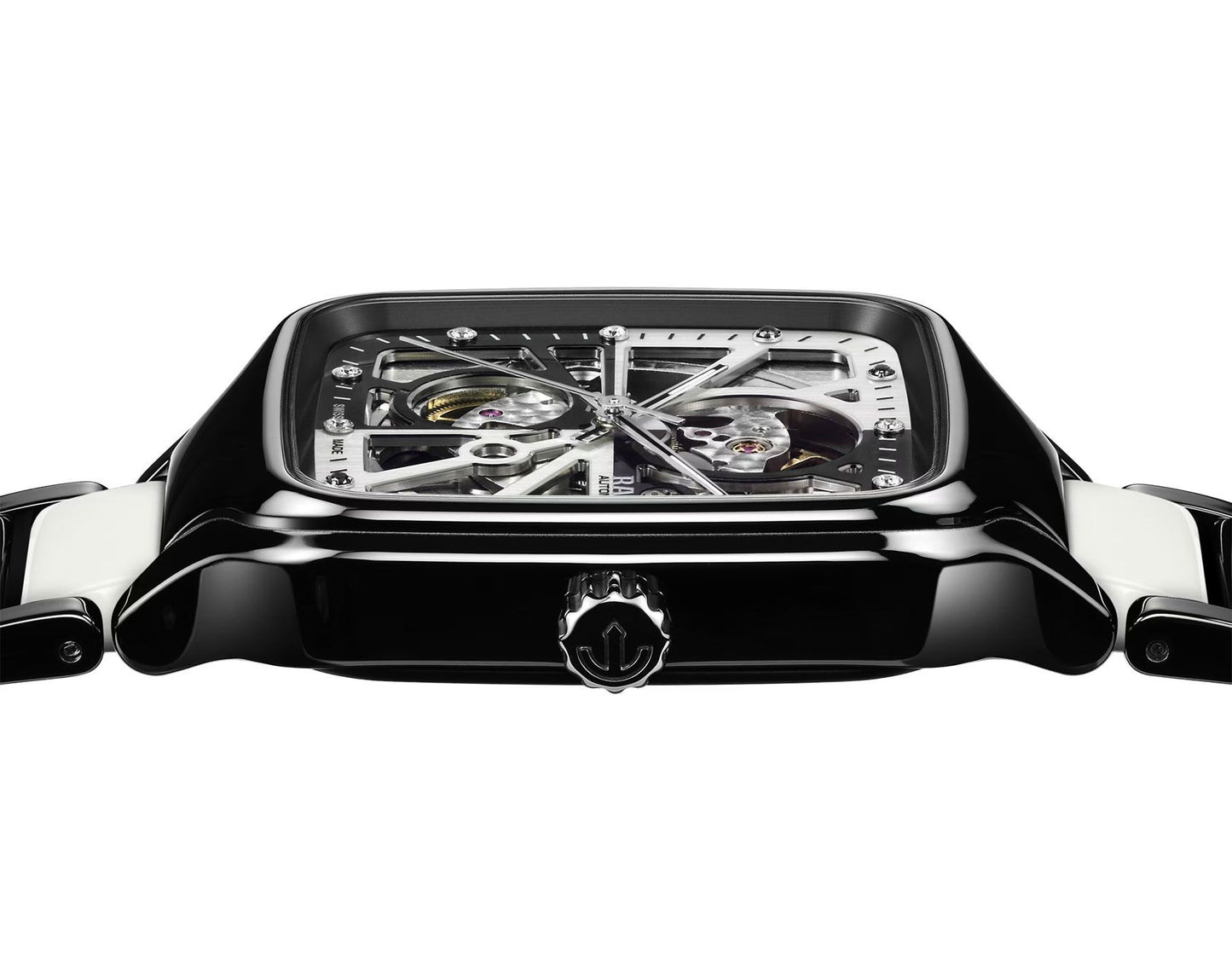 R@do True Square Automatic Open Heart Diamonds Limited Edition Black And White