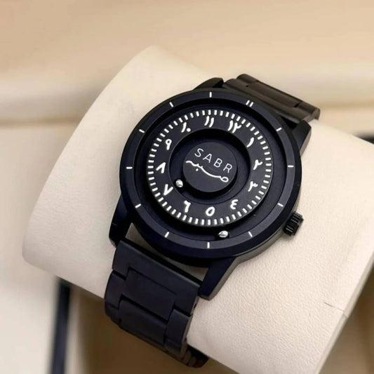 S@BR Luxury Men Magnetic Arabic Numeral Watch For Men Analog Watch  - For Men Magnetic Black Arabic Dial with Rotating Disc Watch For Men