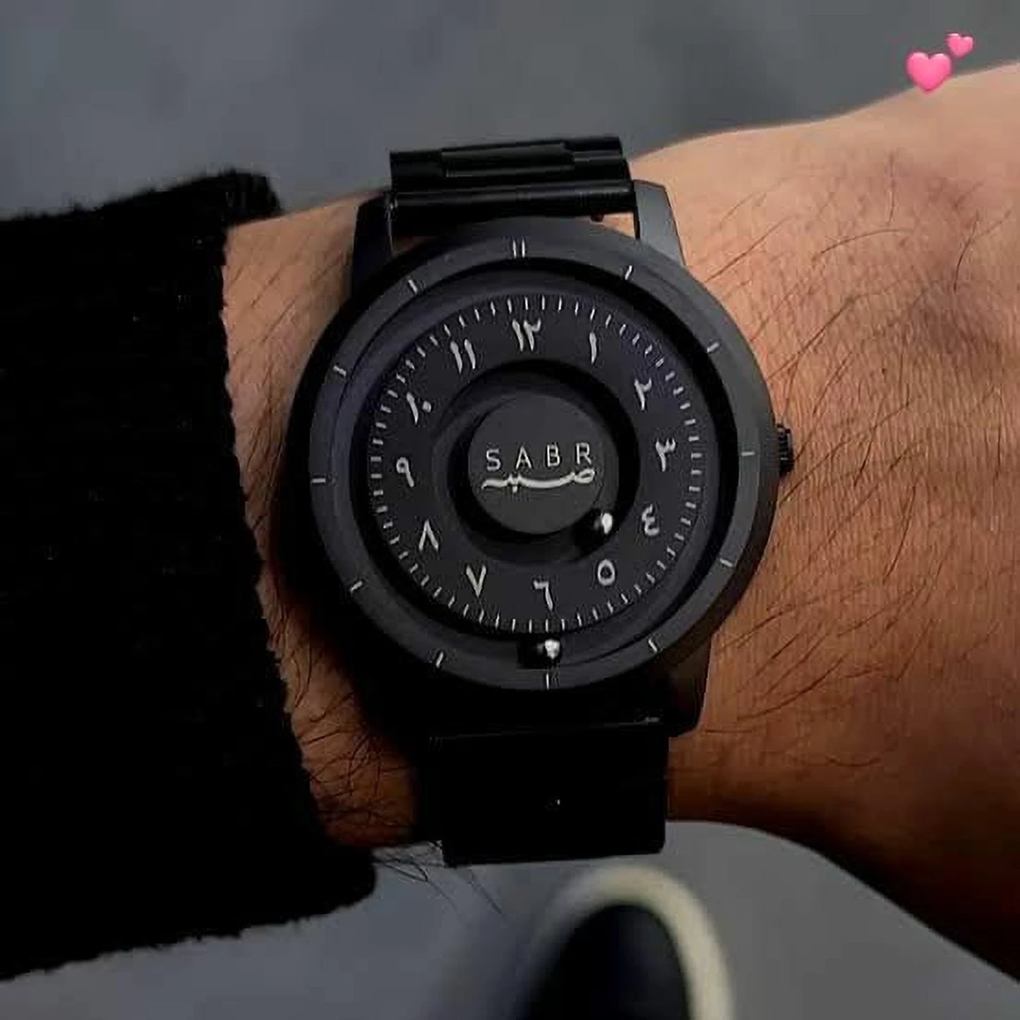 S@BR Luxury Men Magnetic Arabic Numeral Watch For Men Analog Watch  - For Men Magnetic Black Arabic Dial with Rotating Disc Watch For Men