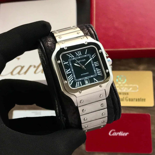 C@rtier Santos Watch And  Stainless Steel Bracelet.