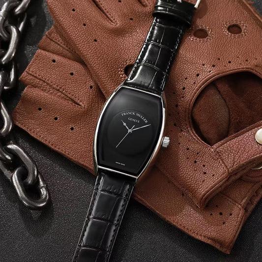 Fr@nck Muller Cintré Curvex "Phantom" Minimalist Black Dial Watch