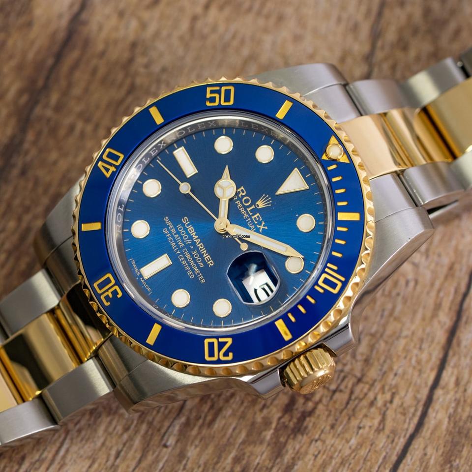 R_lex Submariner Date  Gold & Steel Blue Dial