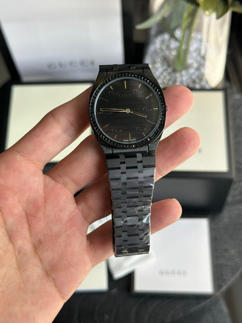 Gucci Ultra Slim Model - Full Black Watch For Men