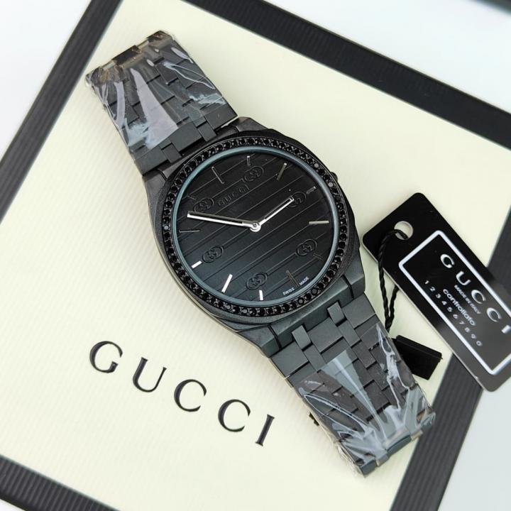 Gucci Ultra Slim Model - Full Black Watch For Men
