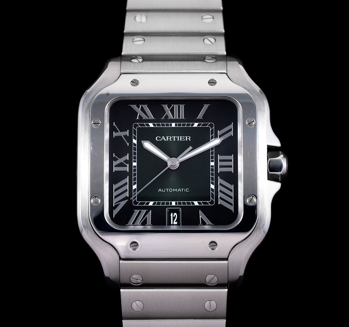 C@rtier Santos Watch And  Stainless Steel Bracelet.