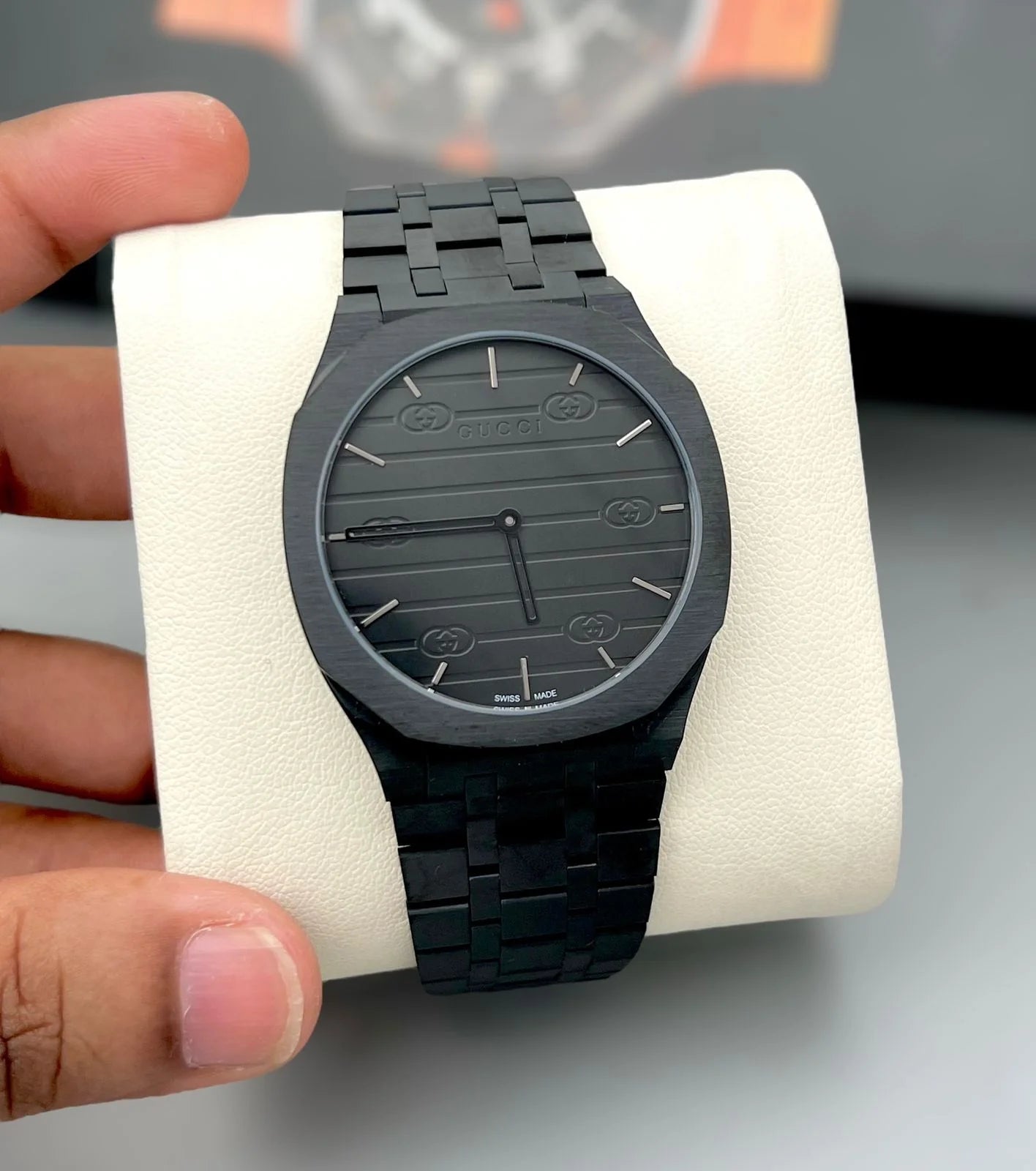 Gucci Ultra Slim Model - Full Black Watch For Men