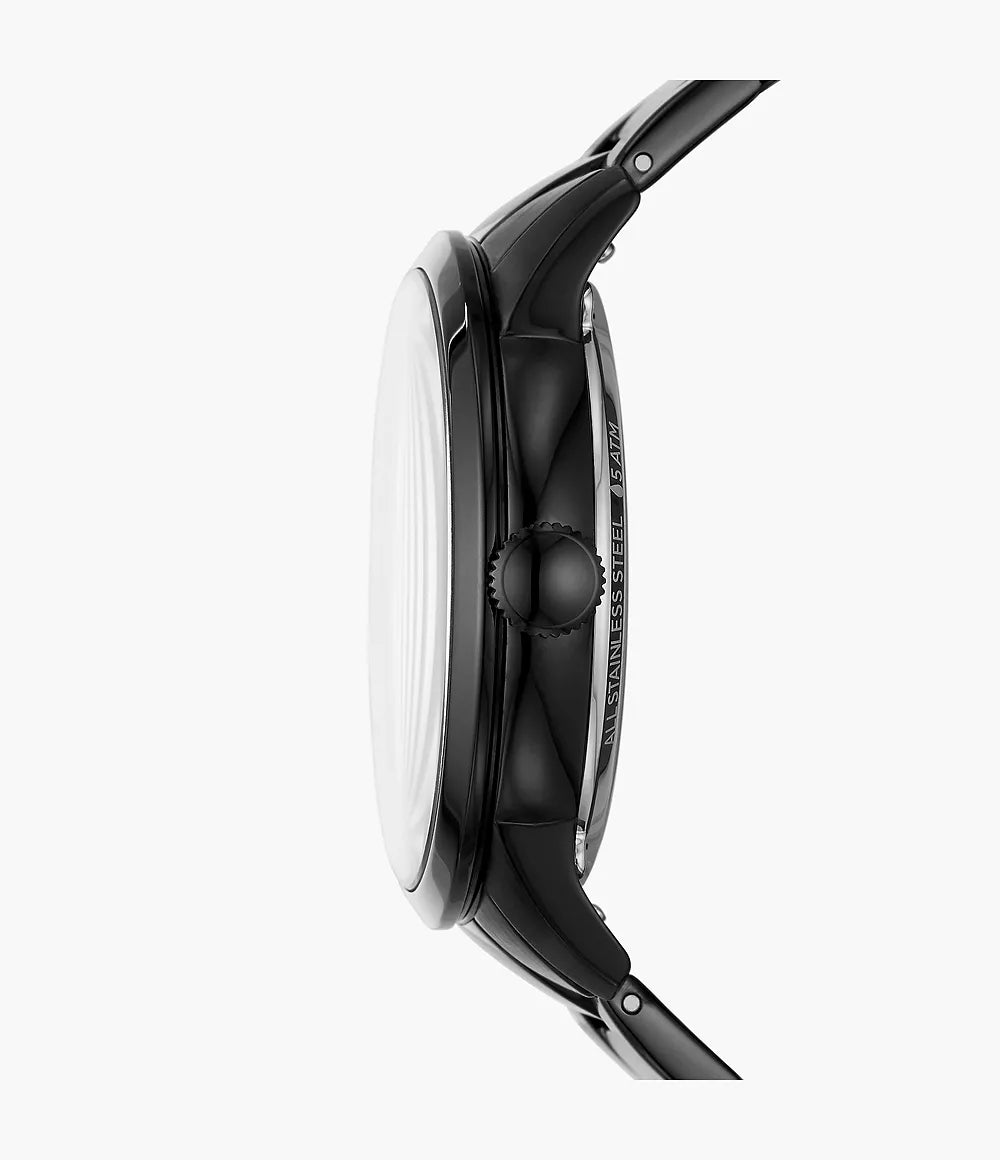 F_ssil Townsman Automatic Black Stainless Steel Watch