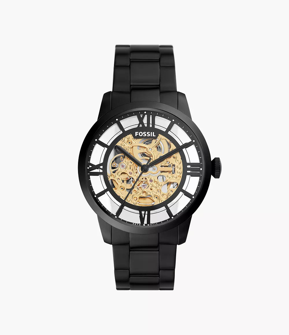 F_ssil Townsman Automatic Black Stainless Steel Watch
