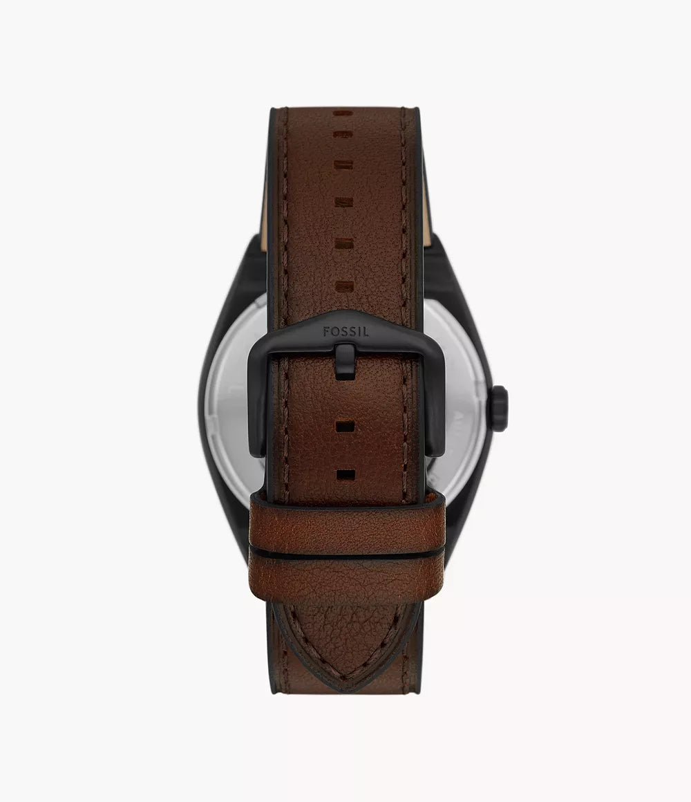 Fo_sil Everett Automatic Dark Brown LiteHide Leather Watch