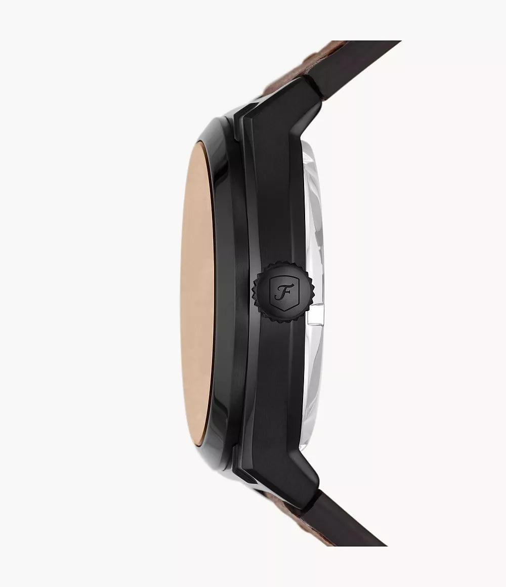 Fo_sil Everett Automatic Dark Brown LiteHide Leather Watch