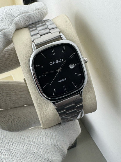 C#sio Watch for Men Stainless Steel Black Dial Quartz