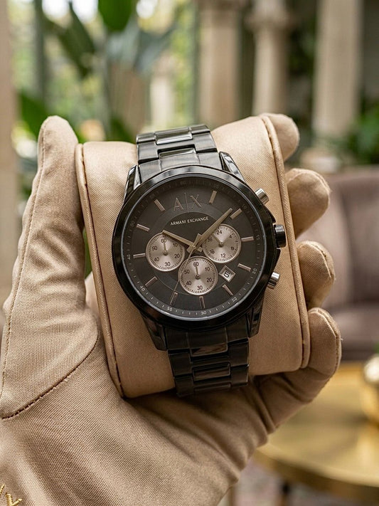 @rmani Exchange Stainless Steel Analog Black Dial