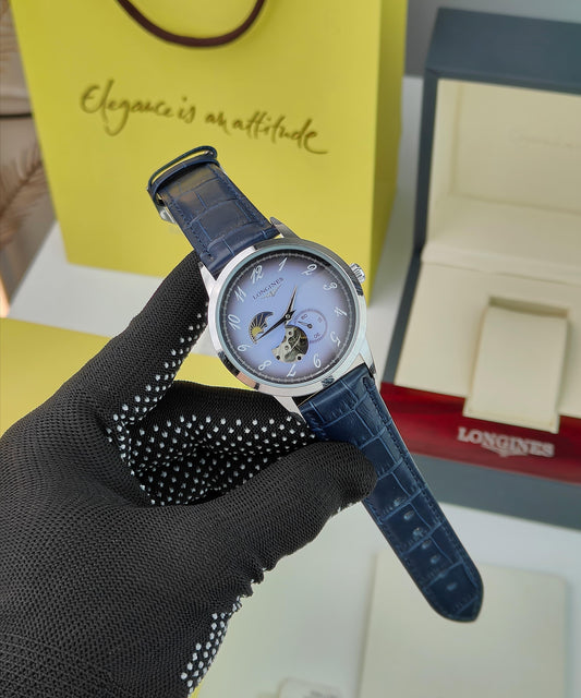 LONGI_ES AUTOMATIC WATCH A LIGHT BLUE DIAL WITH MOON PHASE COMPLICATION