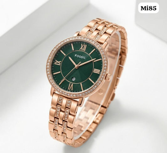 F_ssil Jacqueline Analog Green Dial Women's Watch