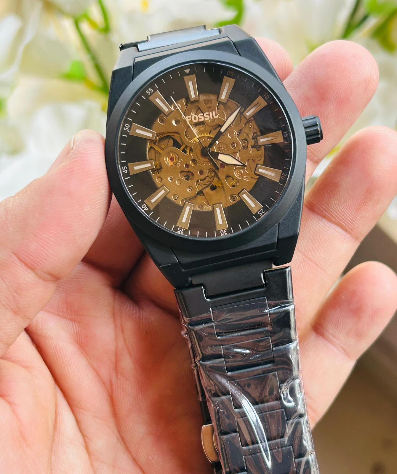 Fossi_l Everett Automatic Black LiteHide™