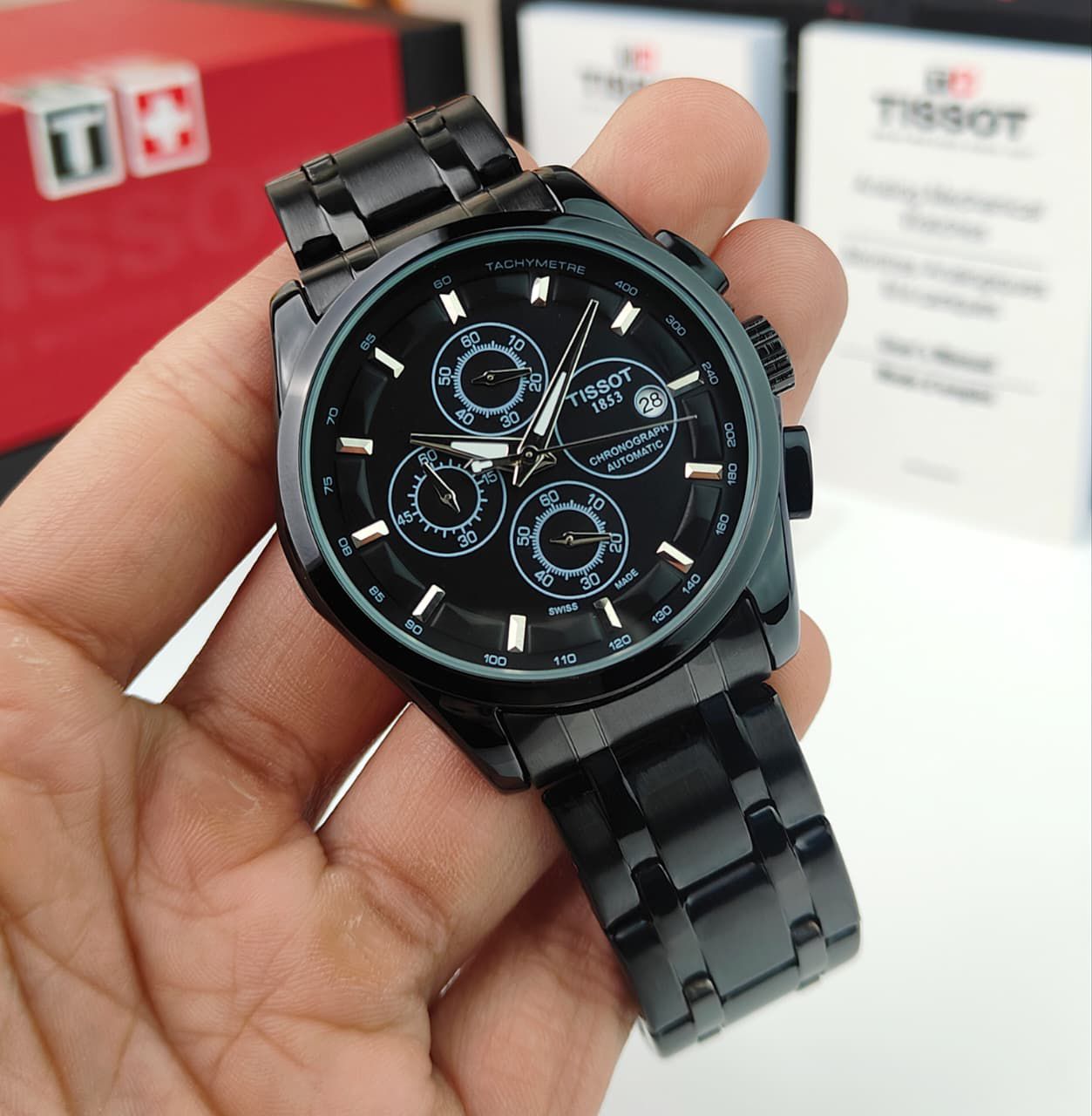 Tis_ot Couturier Automatic Chronograph – Black Dial & PVD Case