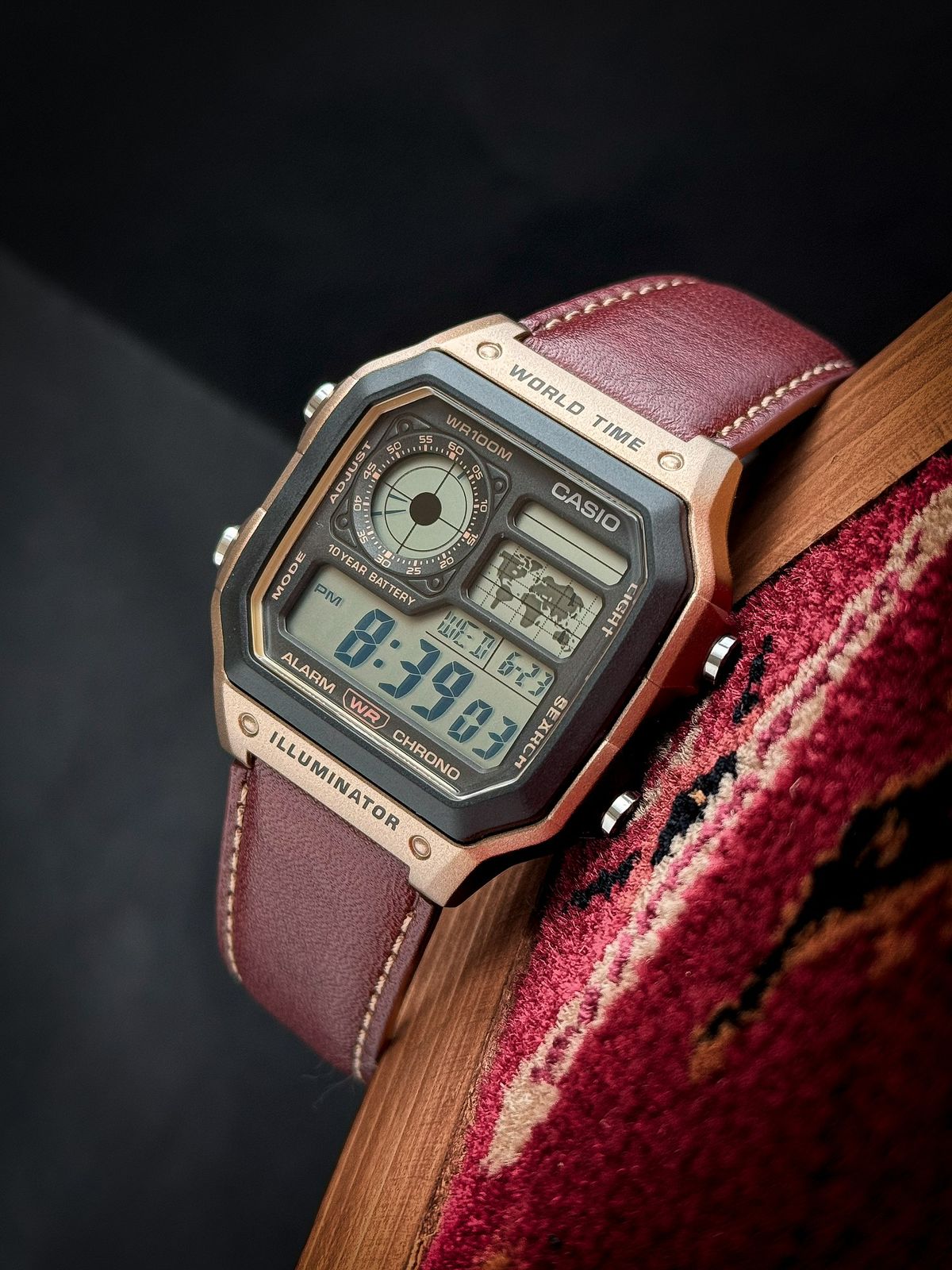 CAS_O YOUTH DIGITAL WATCH BROWN LEATHER