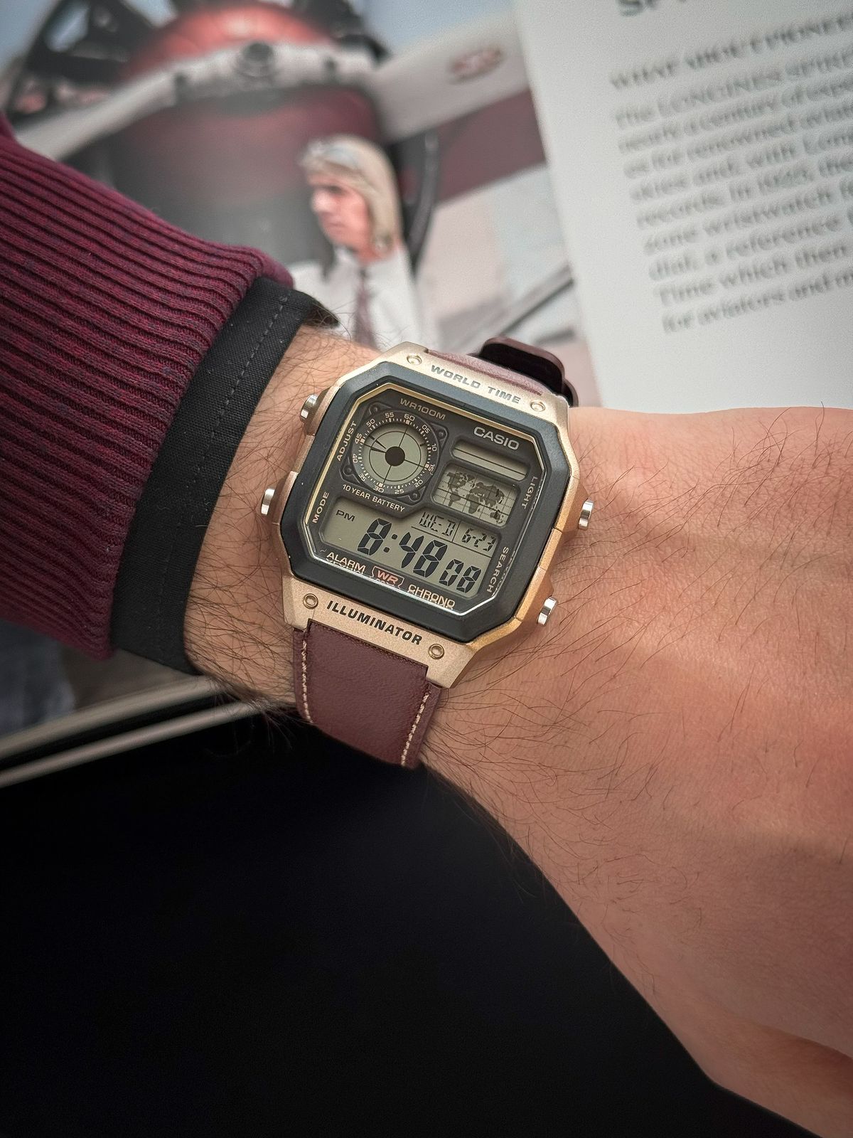 CAS_O YOUTH DIGITAL WATCH BROWN LEATHER