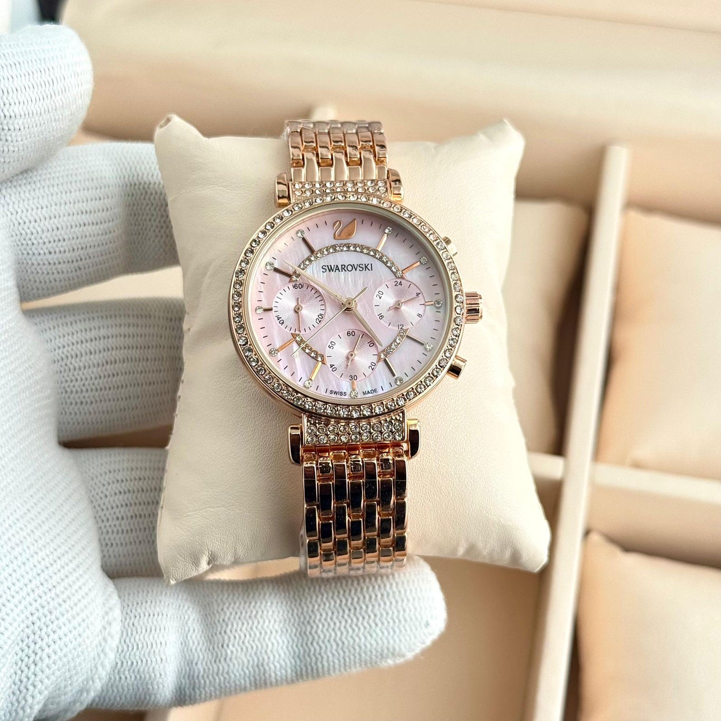 SW@ROVSKI Women Passage Chrono Ls Rose Mop Pro