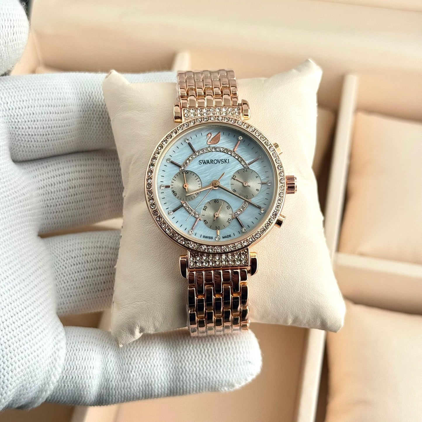 SW@ROVSKI Women Passage Chrono Ls Blue Mop Pro