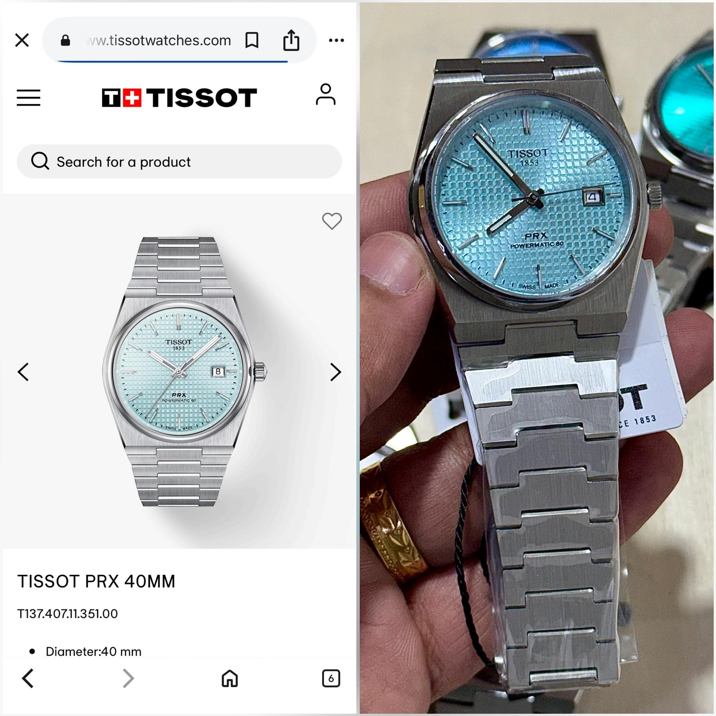 Ti_sot Ice Blue PRX Powermatic 80 35MM