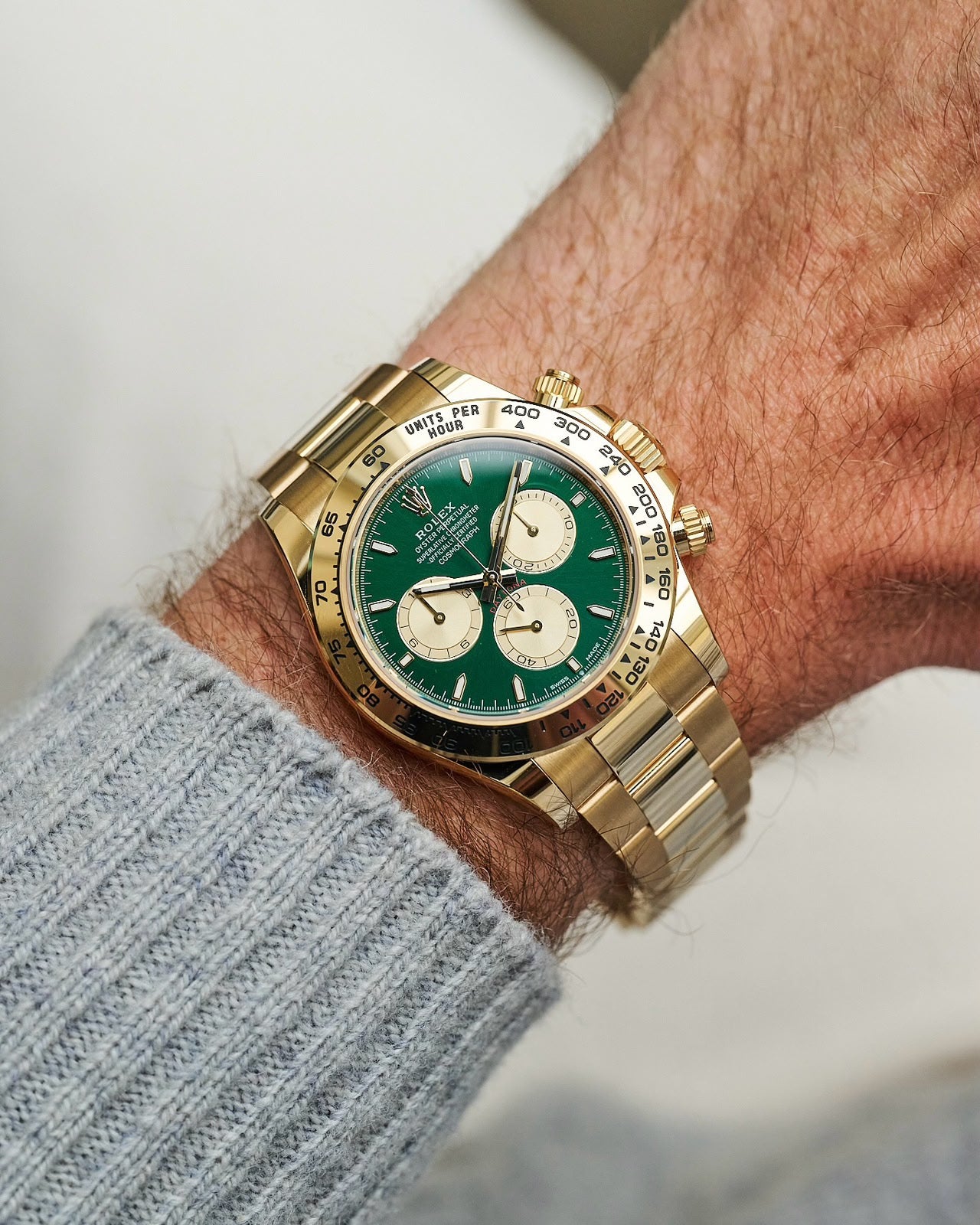Ro_ex Cosmograph Daytona A Green Sunburst Dial Yellow Gold Case And Oyster