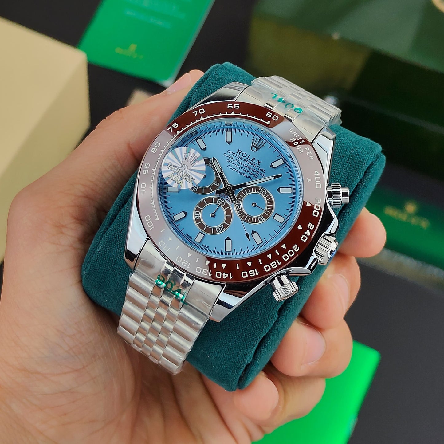 Ro_ex Daytona Jubilee For Ice Blue Dial Automatic Watch