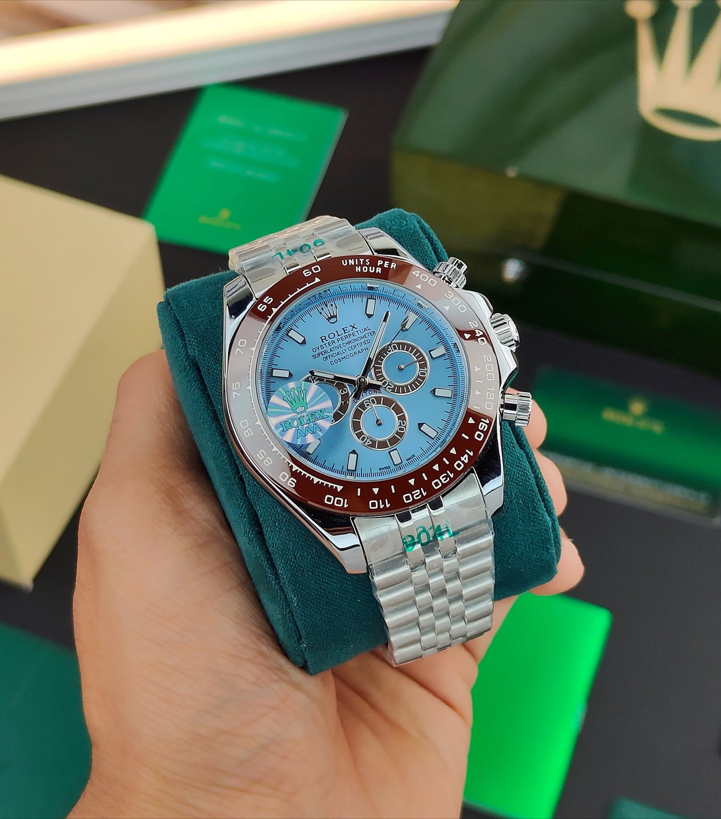 Ro_ex Daytona Jubilee For Ice Blue Dial Automatic Watch