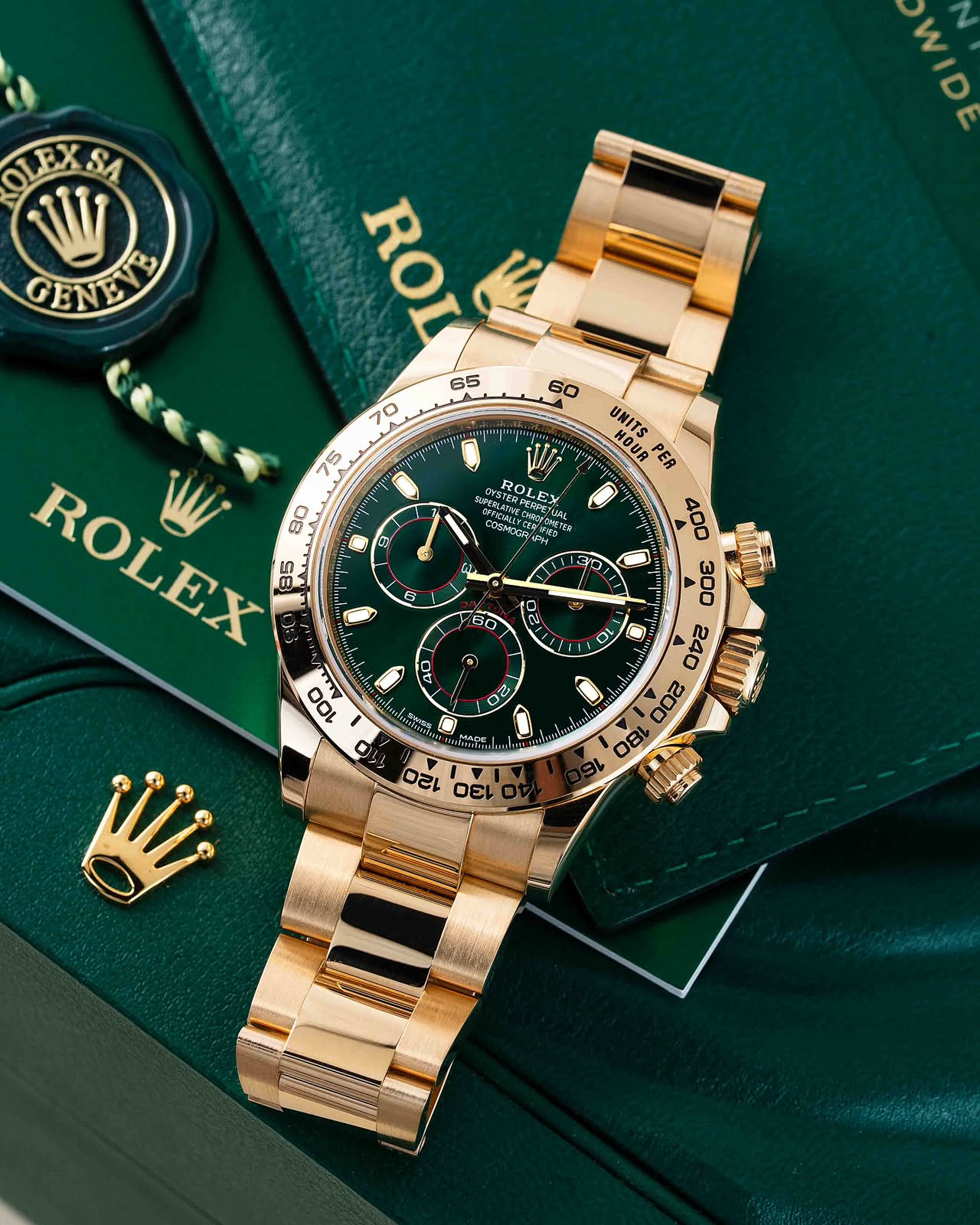 Ro_ex Daytona Gold Green And Yellow Gold Sub-dials Automatic Watch