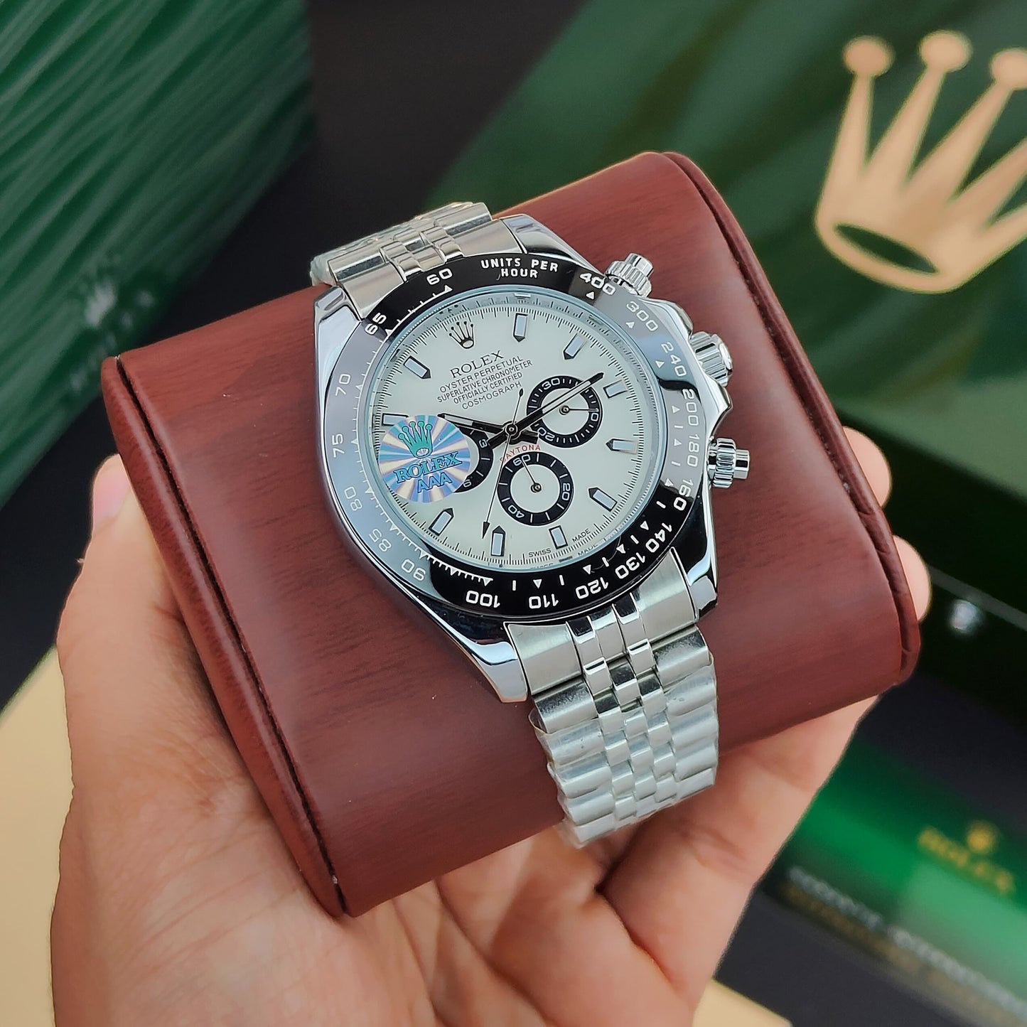 R_lex Cosmograph Daytona White Panda Dial A Jubilee Bracelet Automatic Watch