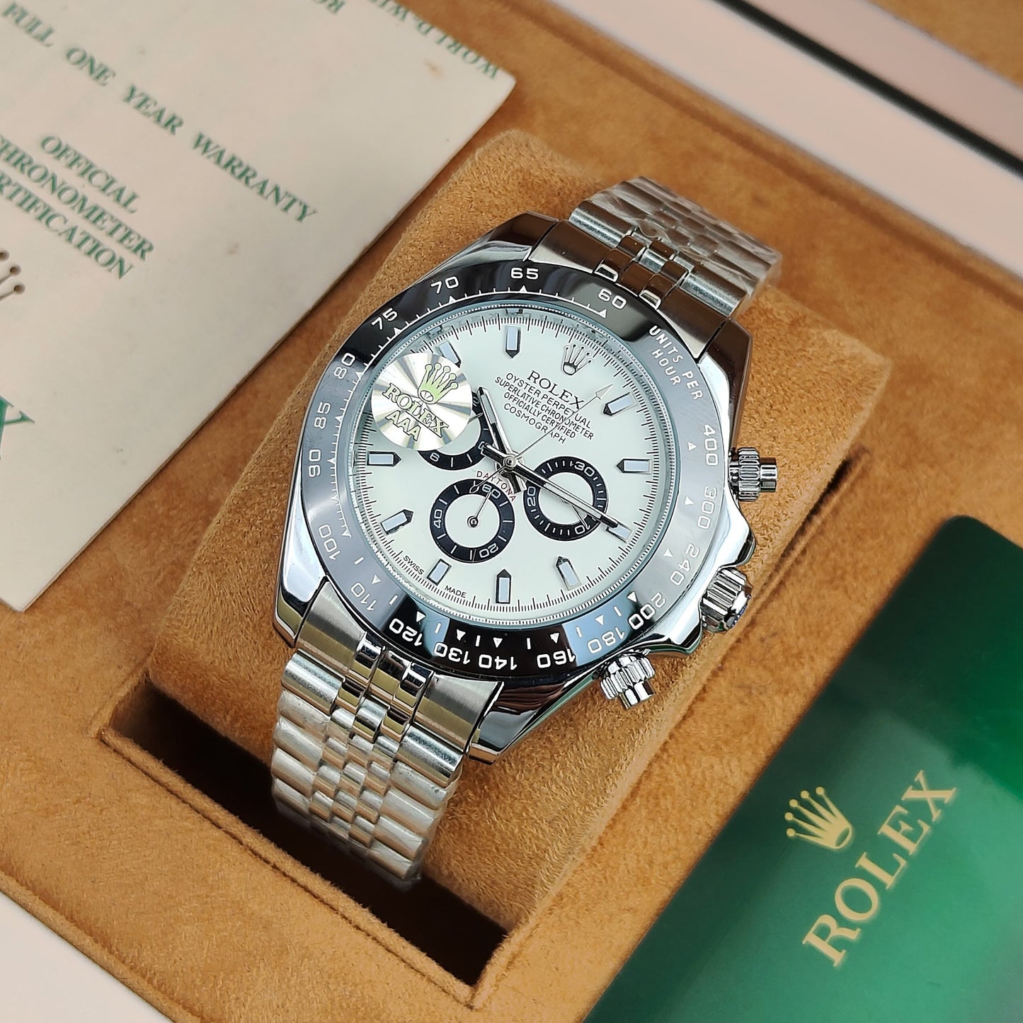 R_lex Cosmograph Daytona White Panda Dial A Jubilee Bracelet Automatic Watch