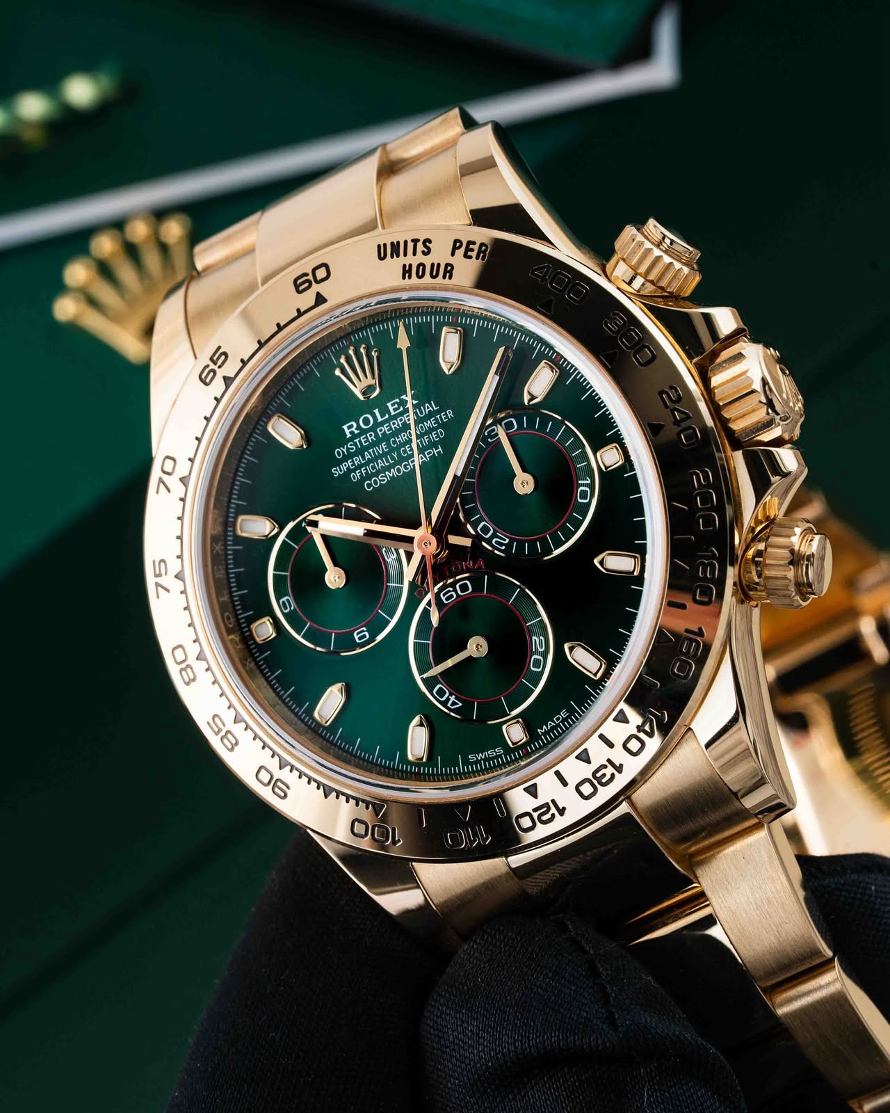 Ro_ex Daytona Gold Green And Yellow Gold Sub-dials Automatic Watch