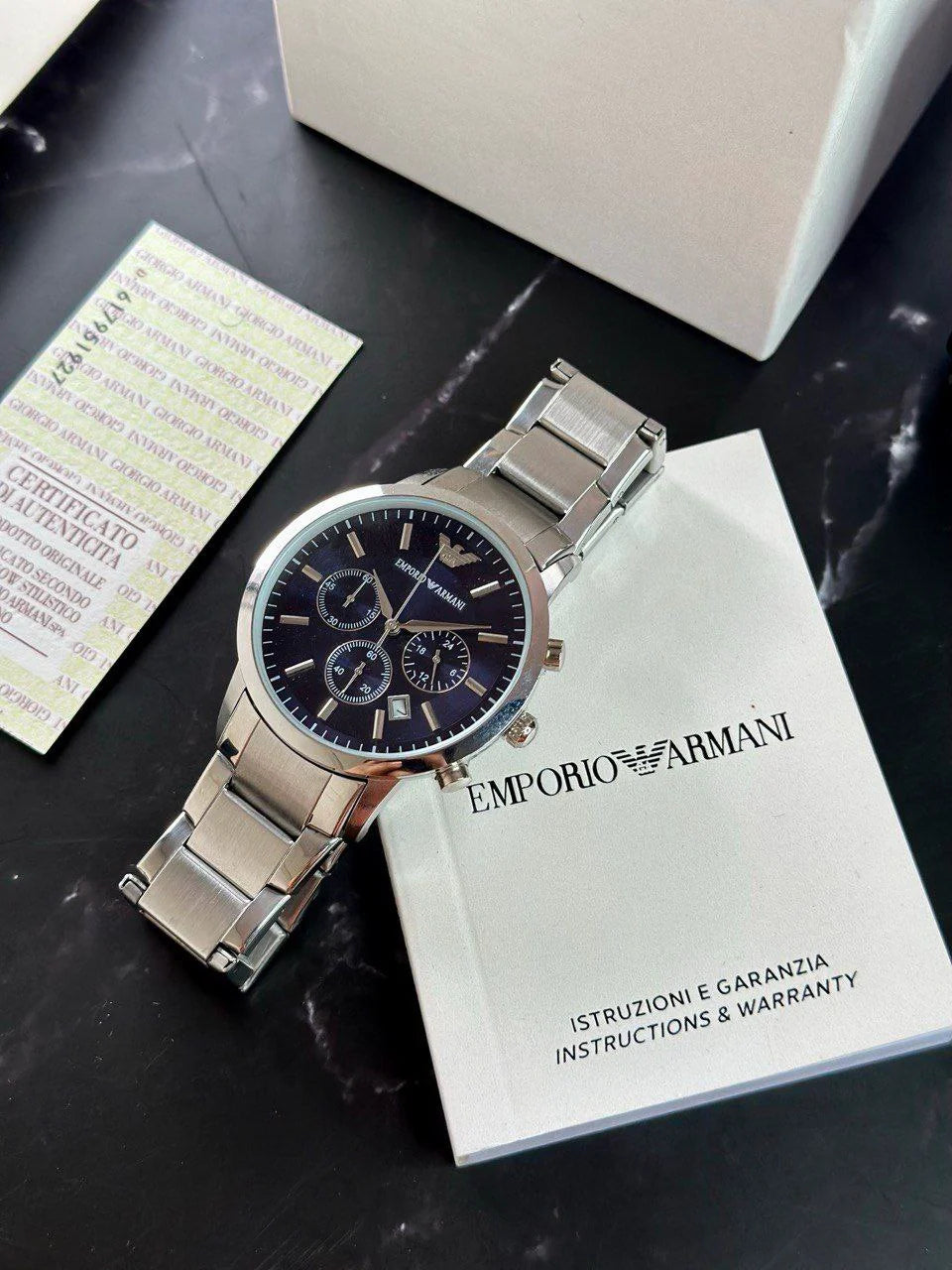 E_porio Armani Renato Analog Blue Dial Men's Watch