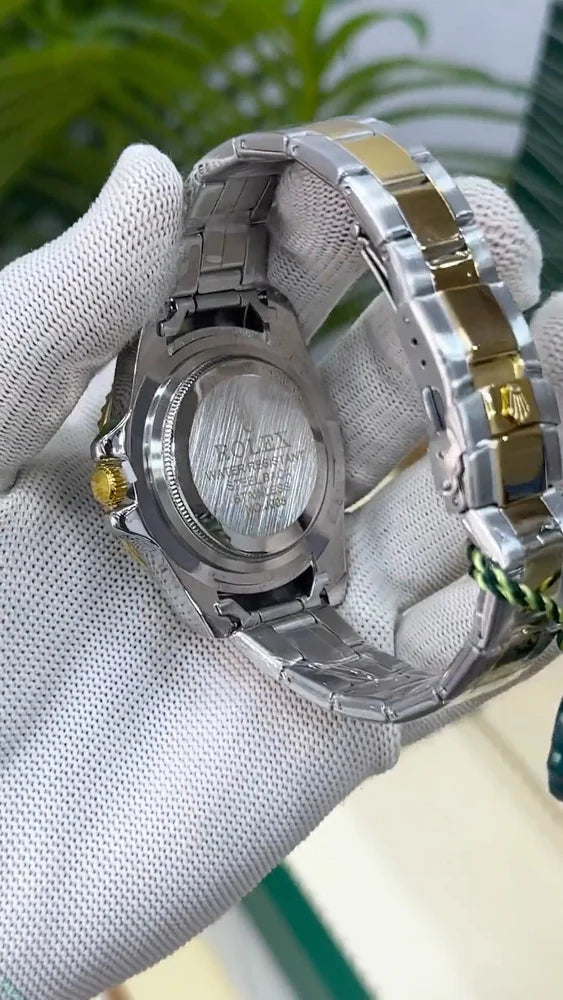 R_lex Submarine Date Two-Tone Gold & Silver with Green Dial and Bezel