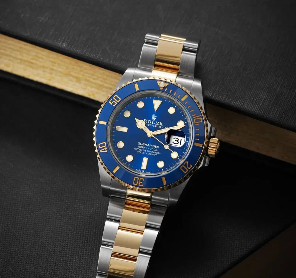 R_lex Submariner Date  Gold & Steel Blue Dial