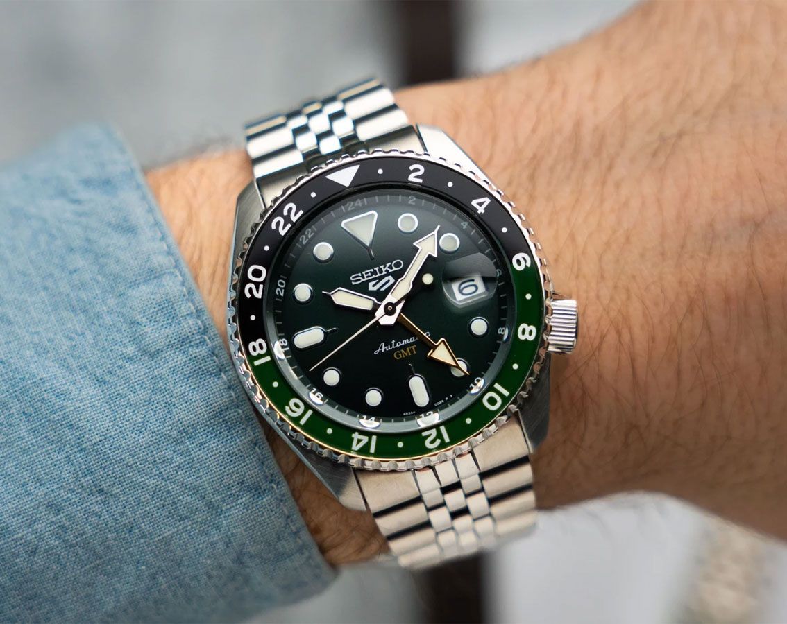S_iko 5 Sports SKX GMT Bi-Colour Green