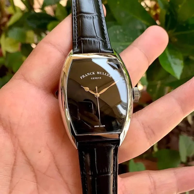 Fr@nck Muller Cintré Curvex "Phantom" Minimalist Black Dial Watch